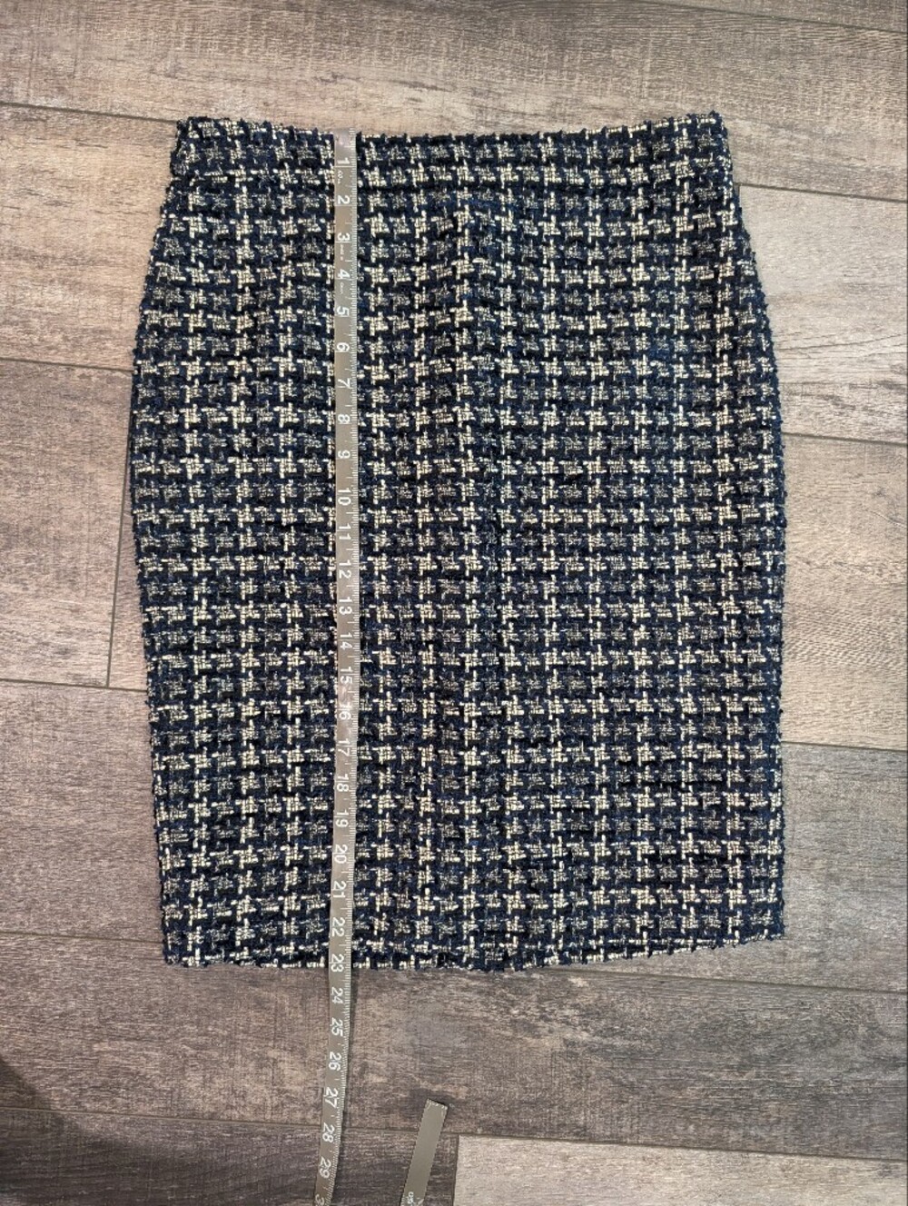 J. Crew Navy and White Tweed Blazer And Pencil Skirt Set Sz 4 - Picture 15 of 16